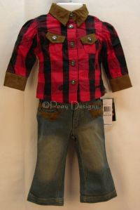 ROCAWEAR 2pc Western Rhinestone Outfit Girls Sz 12M